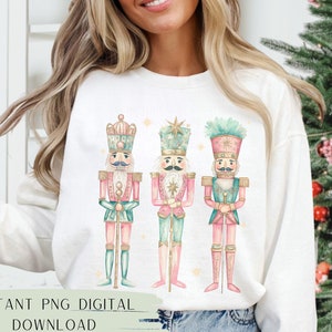 Christmas PNG, Nostalgic Pink Nutcracker PNG, Pink Holiday PNG, Xmas Digital Design, Christmas Shirt Design, Coquette, Digital Download File