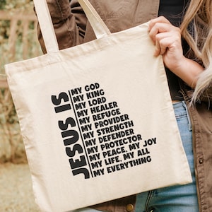 Canvas draagtas, goedkoop cadeau voor christen, tiener christelijke bijbeltas, Jezus-tas voor kerk, christelijke boetiek, christelijke accessoires