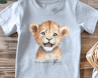 Christian Shirt for Toddlers, Baby Bible Verse Shirt, Christian TShirt for Kids, Faith Shirt, Christian Clothing, Lion of Judah