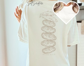 Comfort Colors Christian Shirts, FaithShirt, Religious Apparel, Jesus Feeds 5000, 2 Fish 5 Loaves