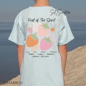 Comfort Colors Kids Christian Shirts, Biblical Tee, Bible Verse Tee, Jesus Shirt, Religious Kids Faith Tee, Christian Shirt, Fruit of Spirit Chambray
