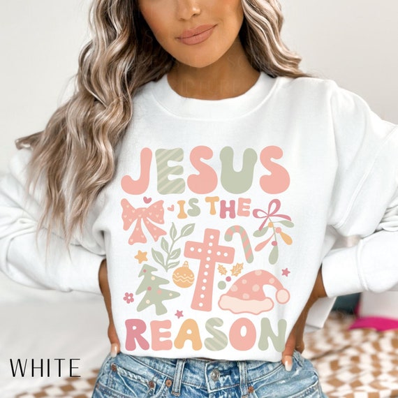 Boho Christmas Sweatshirt, Holiday Sweater, Womens Christmas Crewneck, Jesus Shirt, Boho Christian, Religious Sweatshirt, Winter Shirt