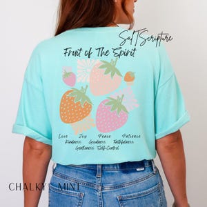 Comfort Colors Kids Christian Shirts, Biblical Tee, Bible Verse Tee, Jesus Shirt, Religious Kids Faith Tee, Christian Shirt, Fruit of Spirit Chalky Mint