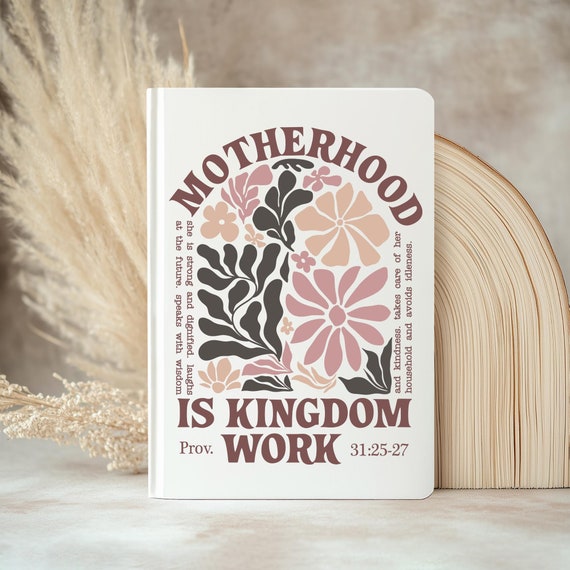 Motherhood Journal for Christian Mom, Personal Journal for Women, Thoughtful Gift for Mom, Bible Verse Floral Journal for Mothers Day