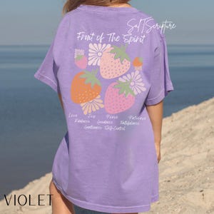 Comfort Colors Kids Christian Shirts, Biblical Tee, Bible Verse Tee, Jesus Shirt, Religious Kids Faith Tee, Christian Shirt, Fruit of Spirit Violet