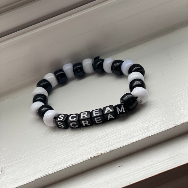 Scream bracelet, ghost face | scream 6 black and white bracelet | Jewelry