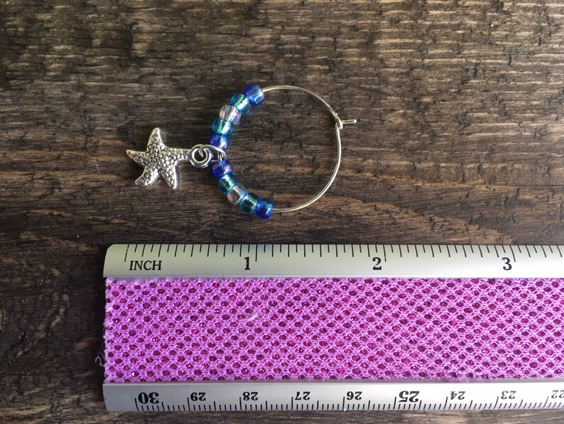set of 5 decorative marker accessories for wine Tropical Ocean Starfish Wine Glass Charms