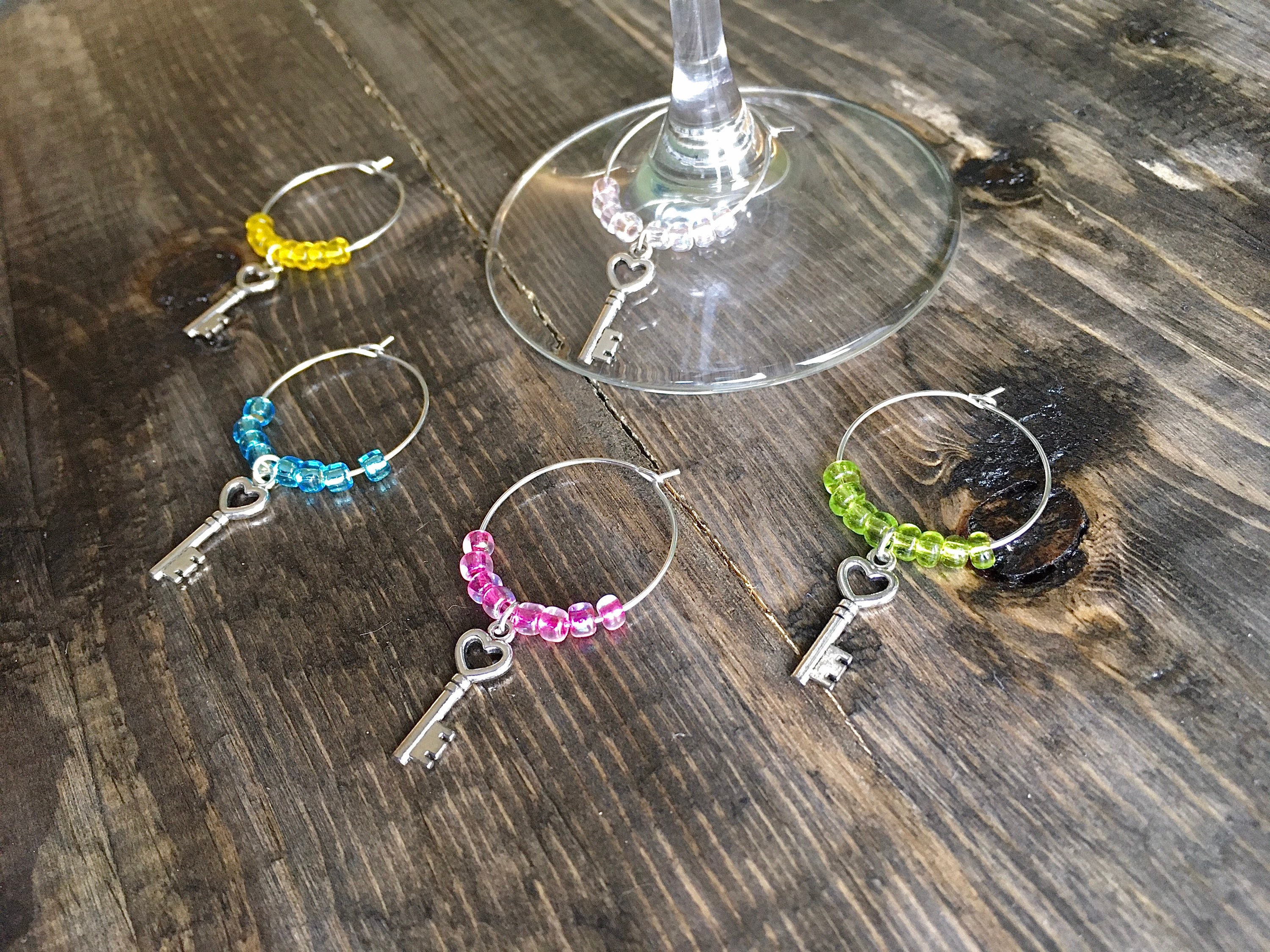 Key Wine Glass Charms Set of 5 Decorative Marker Accessories Etsy UK