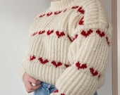 *p(R)ojectR® Heart P Knit HEART SWEATER - Knitting Pattern - Norwegian Vintage