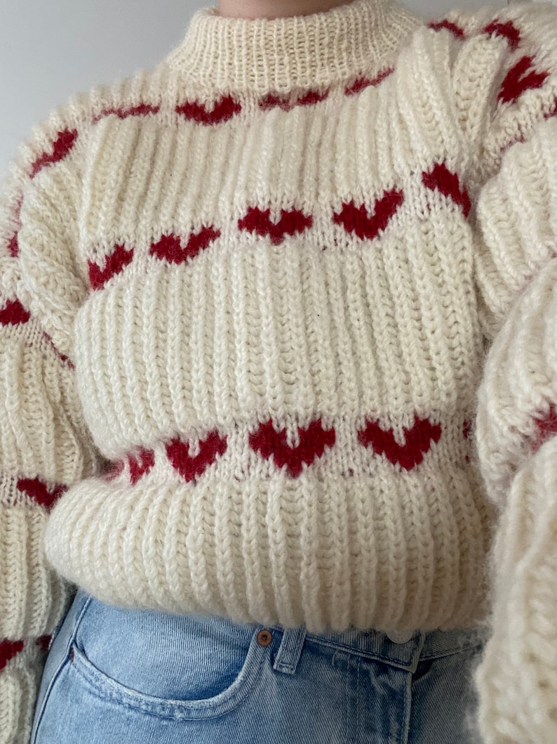 HEART SWEATER Knitting pattern Norwegian vintage knitting pattern translated to English digital pattern pdf image 2