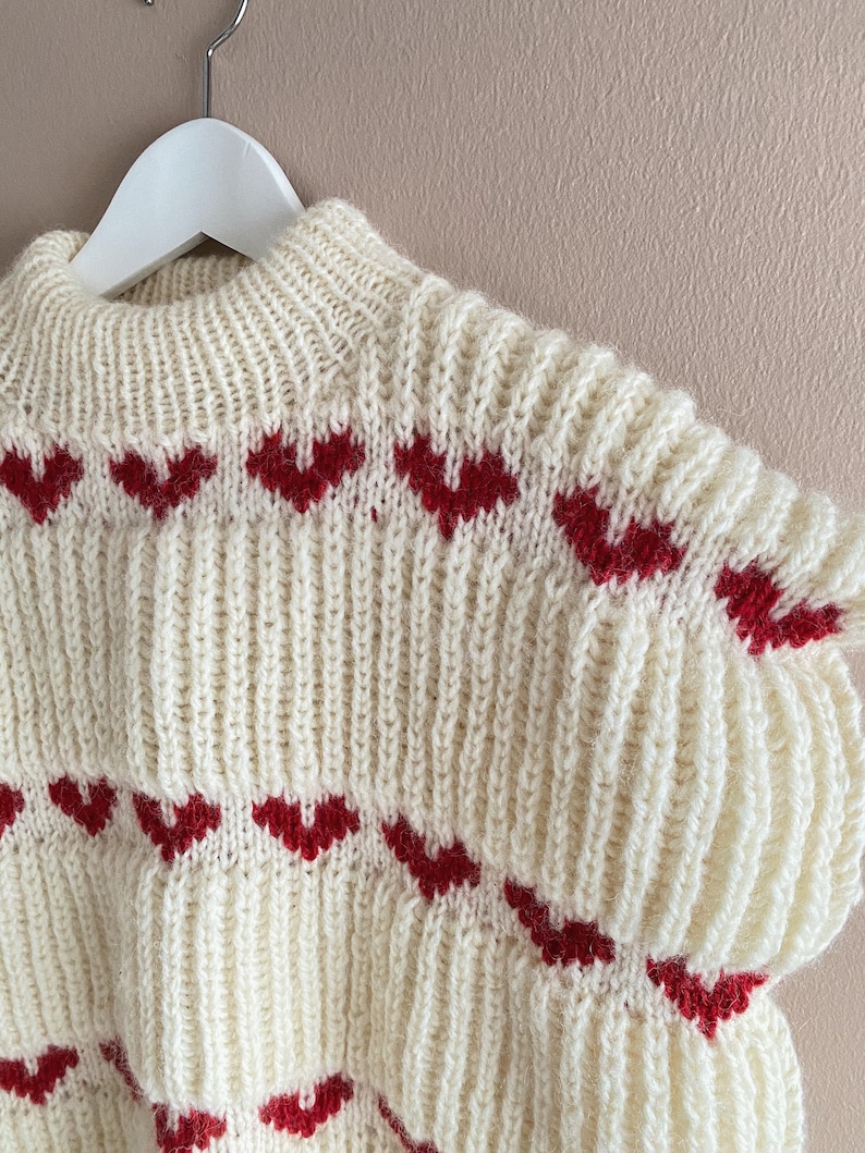 HEART SWEATER Knitting pattern Norwegian vintage knitting pattern translated to English digital pattern pdf image 3