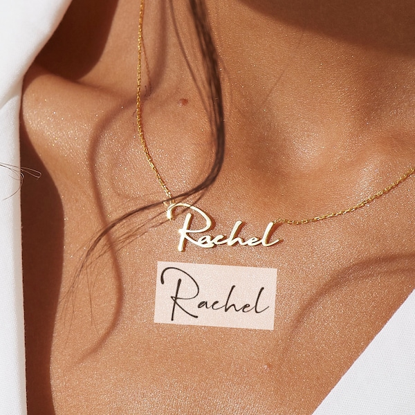 Collier d'écriture personnalisé * Bijoux de signature personnalisés * Bijoux d'écriture réels * Cadeau de Noël * Cadeau pour les demoiselles d'honneur