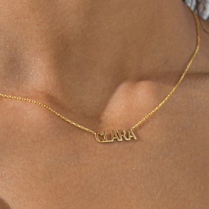 Collar con nombre personalizado * Collar con placa de identificación personalizada * Collar con nombre dorado * Regalo perfecto para mamá * Regalo del Día de la Madre * Regalo de Navidad
