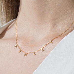 Custom Letter Necklace * Gift For Mom * Mother&#39;s Day Gift * Personalized Name Necklace * Christmas Gift * Gold Initial Necklace