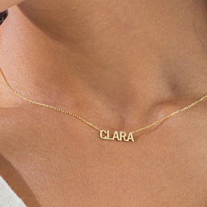 Collar con nombre personalizado * Collar con nombre en bloque simple * Collar delicado * Collar con placa de identificación personalizada * Regalo del día de la madre * Regalo de Navidad