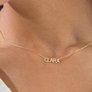 Custom Name Necklace * Simple Block Name Necklace * Dainty Necklace * Personalized Nameplate Necklace * Gift for Her * Christmas Gift