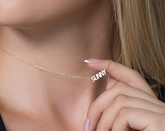 Custom Name Necklace | Personalized Name Pendant | Custom Name Jewelry | Name Necklace in Simple Font | Simple Font name Necklace | Mom Gift