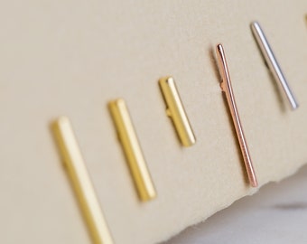 14K Gold Kleine Bar Ohrringe * Tiny Line Ohrringe * Zierliche Gold Ohrringe * Silber Ohrstecker * Geschenk für Mama * Paar Geschenk * Weihnachtsgeschenk