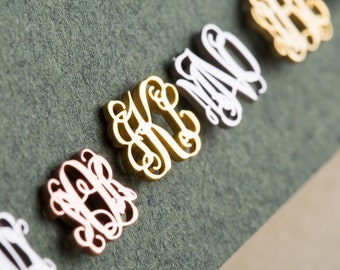 Personalized Monogram Earrings * Gold Monogram Earrings * Dainty Earrings * Family Name Earrings * Custom Monogram Jewelry * Gift for Mom