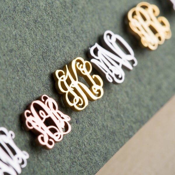 Personalized Monogram Earrings * Gold Monogram Earrings * Dainty Earrings * Family Name Earrings * Custom Monogram Jewelry * Gift for Mom