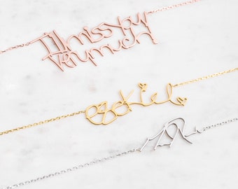 Benutzerdefinierte Handschrift Unterschrift Halskette - personalisierter Namen Schmuck, handgeschriebenes Halskette Andenken