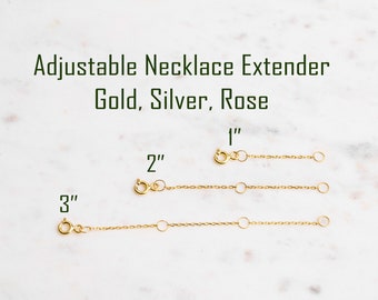 Verstellbare Armband-/Halsketten-Extender: 14K, Silber, Roségold
