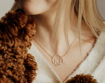925 Sterling Silver Dog Ear Necklace: Custom Pet Name Jewelry