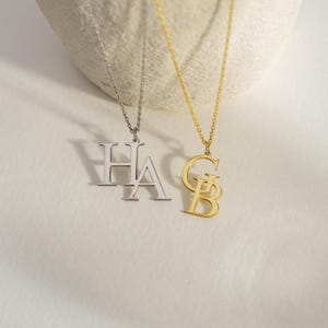 Interlocking Initials S R Interlocking Initials Necklace, Double or Triple Letters Jewelry ...