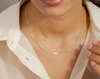 Multi Bar Halskette, Lagenlook Schmuck, Geburtstagsgeschenk, Gold Layering Ketten, Multi Strand Bar Halskette, Muttertagsgeschenk, Weihnachtsgeschenk