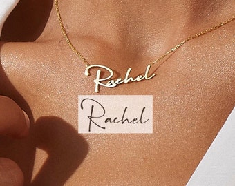 Benutzerdefinierte 925 Sterling Silber Handschrift Halskette, personalisierte Signatur Schmuck