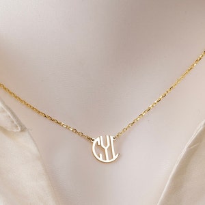 Personalisierte Monogramm Halskette, Benutzerdefinierte Initialen Halskette für Frauen, Monogramm Namen Halskette, Muttertagsgeschenk, personalisierte Halskette