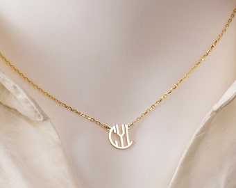 Personalized Sterling Silver Monogram Necklace, Custom Initial Jewelry