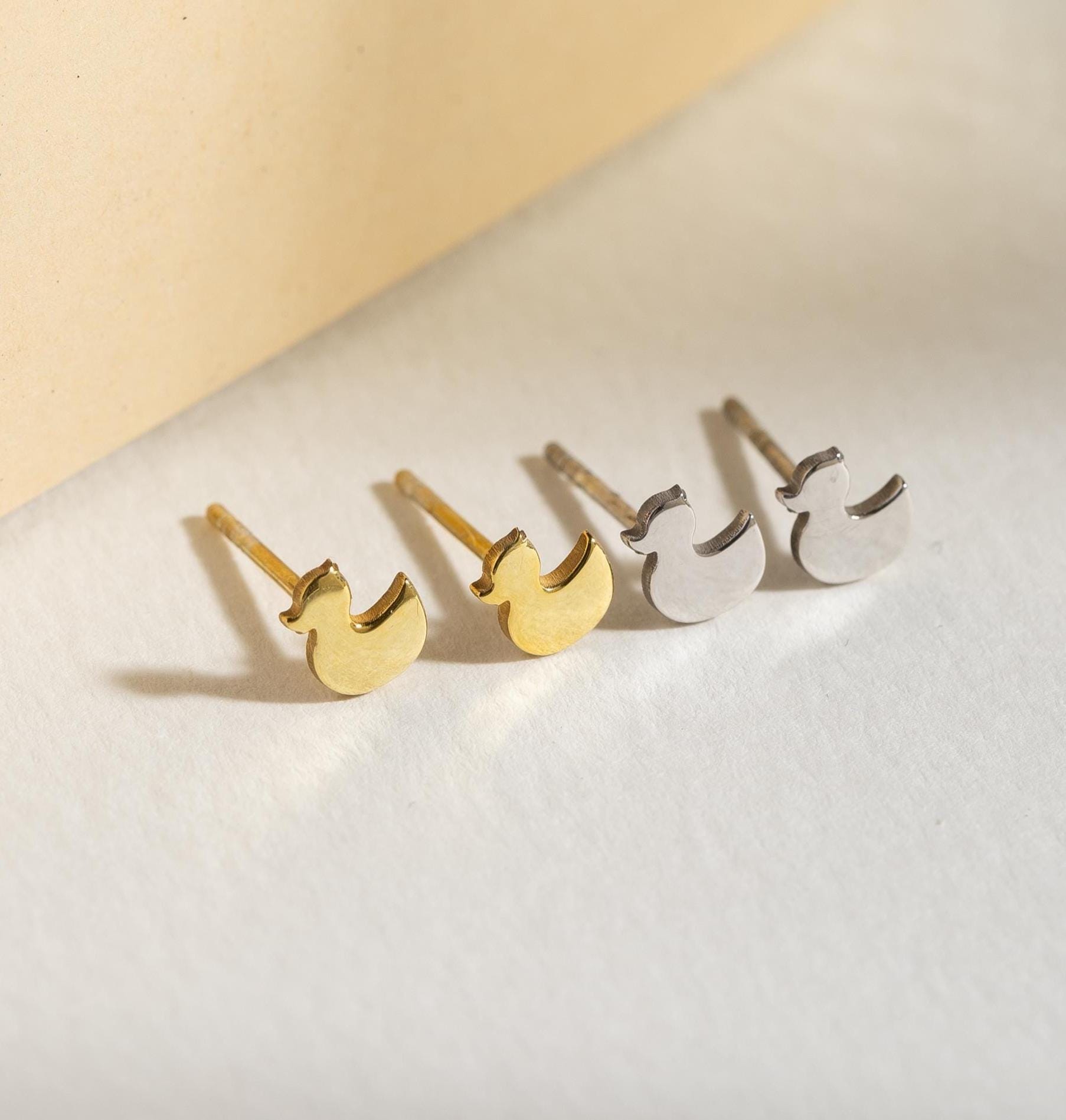 DAYLINLOVE Boucles D'oreilles Canard Argent 925, Pendantes, Taille 16x15.3 Mm, Avec Coffret Cadeau, Hypoallergéniques
