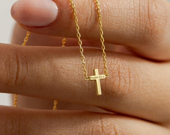 Personalisierte Kreuz Halskette mit Bibel Vers, kundenspezifischer christlicher Schmuck Geschenk Glaube Kreuz Anhänger, sinnvolles religiöses Weihnachtsgeschenk für sie