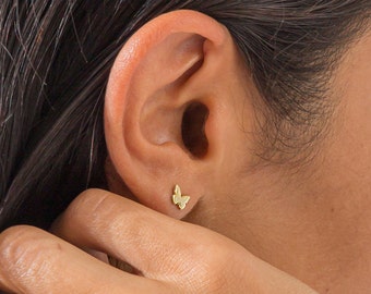 14K massief gouden aangepaste briefoorbellen, kerstcadeau, voor moeder