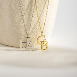 Interlocking Initials S R Interlocking Initials Necklace, Double or Triple Letters Jewelry ...