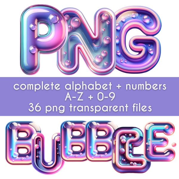 3d Bubble Letters Font Etsy