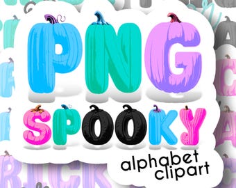 Halloween Alphabet PNG Bundle | Pastel Halloween Doodle Font |  3D Pumpkin PNG Alpha | Pastel Halloween Aesthetic | Halloween Number Clipart