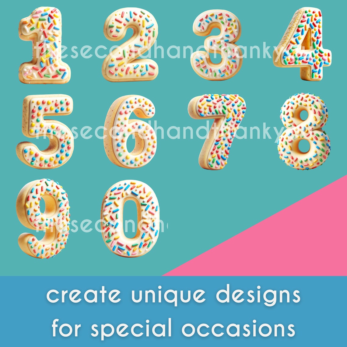 Sprinkle Cookie Clipart, Doodle Letters, Doodle Font, 3D Letters