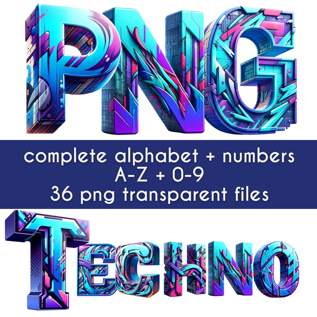 Doodle Letters, Doodle Font, Alphabet PNG, 3D Alphabet, Cyber Y2K Font ...