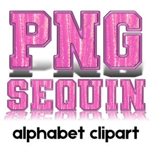 Alfabeto de lentejuelas rosa pastel PNG ABC Alpha - Letras y números con purpurina para deportes de equipo, diseño de parche de sublimación, imágenes prediseñadas para manualidades, uso comercial