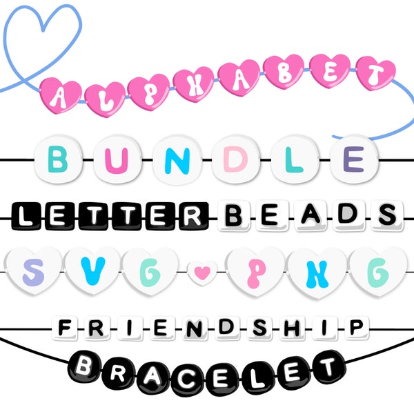 Friendship Bracelet SVG PNG Bundle, Friendship Bracelet Clipart, Alphabet Png, Doodle Letters, Doodle Font, SVG Alphabet, Friendship Font