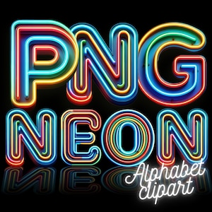 Letras de neon, letras de doodle, fonte de doodle, letras de neon 3D PNG, alfabeto PNG, download digital, letras de clipart de neon, alfabeto de neon 3D