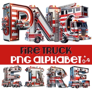 Fire Truck PNG, Doodle Letters, Doodle Font, 3D Letters, Alphabet PNG ...