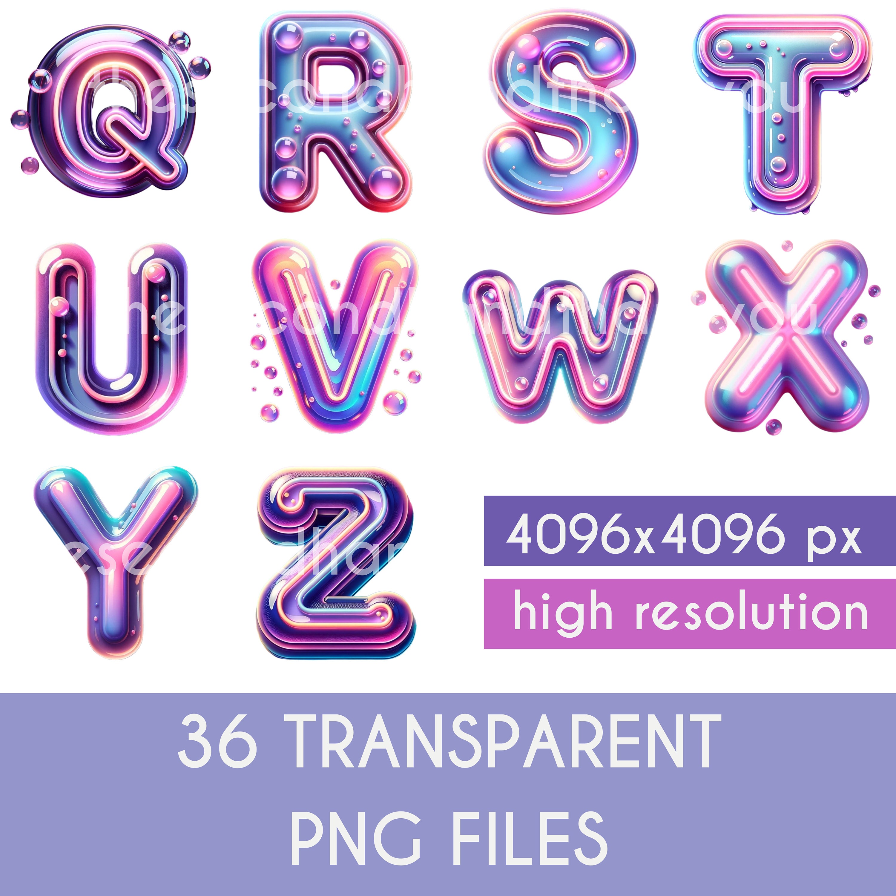 Bubble Letters, 3D Doodle Letters, Y2K Font PNG, Retro Font, Doodle