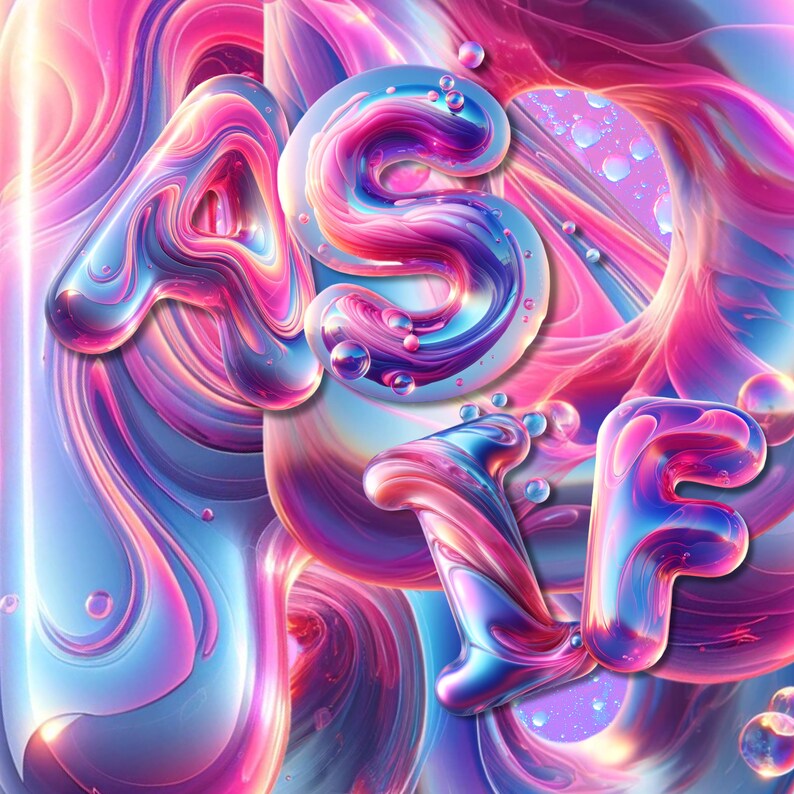 3D Doodle Letters, Y2K Font PNG, Doodle Font, Groovy Font, 3D Letters