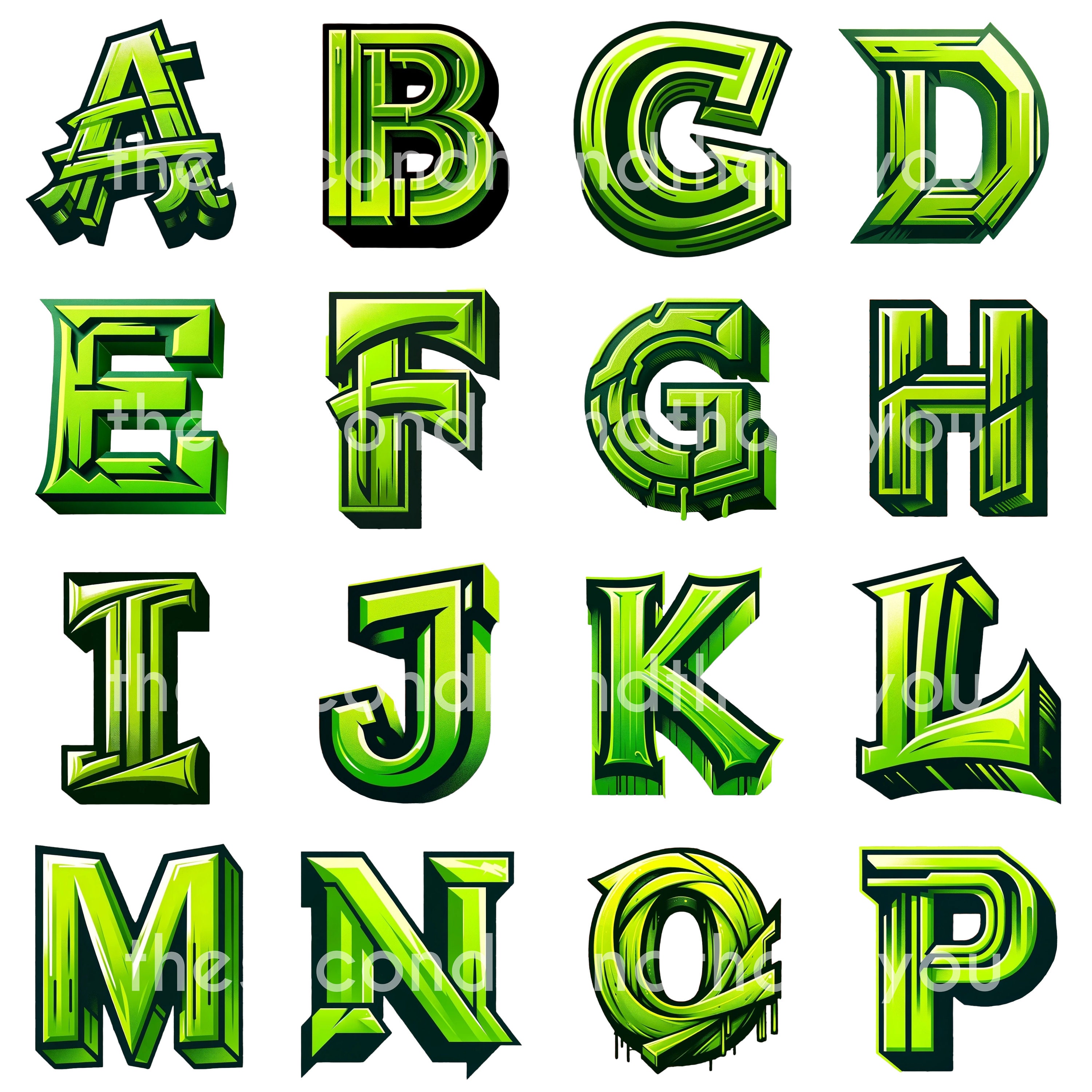 Graffiti Font, Doodle Font, 3D Alphabet Bundle, Bubble Letters ...