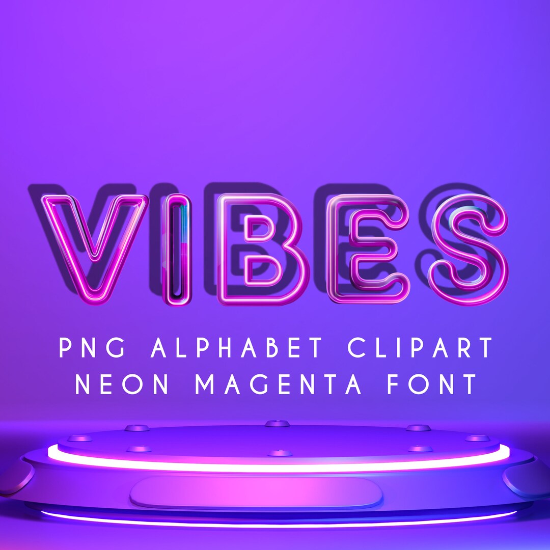 Pink Neon Lettering Neon Font Pink PNG Letters, Digital Neon Glow Clipart, 3D Alphabet ...