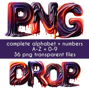3D Letters, Alphabet Clipart, Alphabet PNG, Bundle 3D Alphabet, Candle Letters, 3D Letter Digital Download, Melting Letters, Doodle Letters