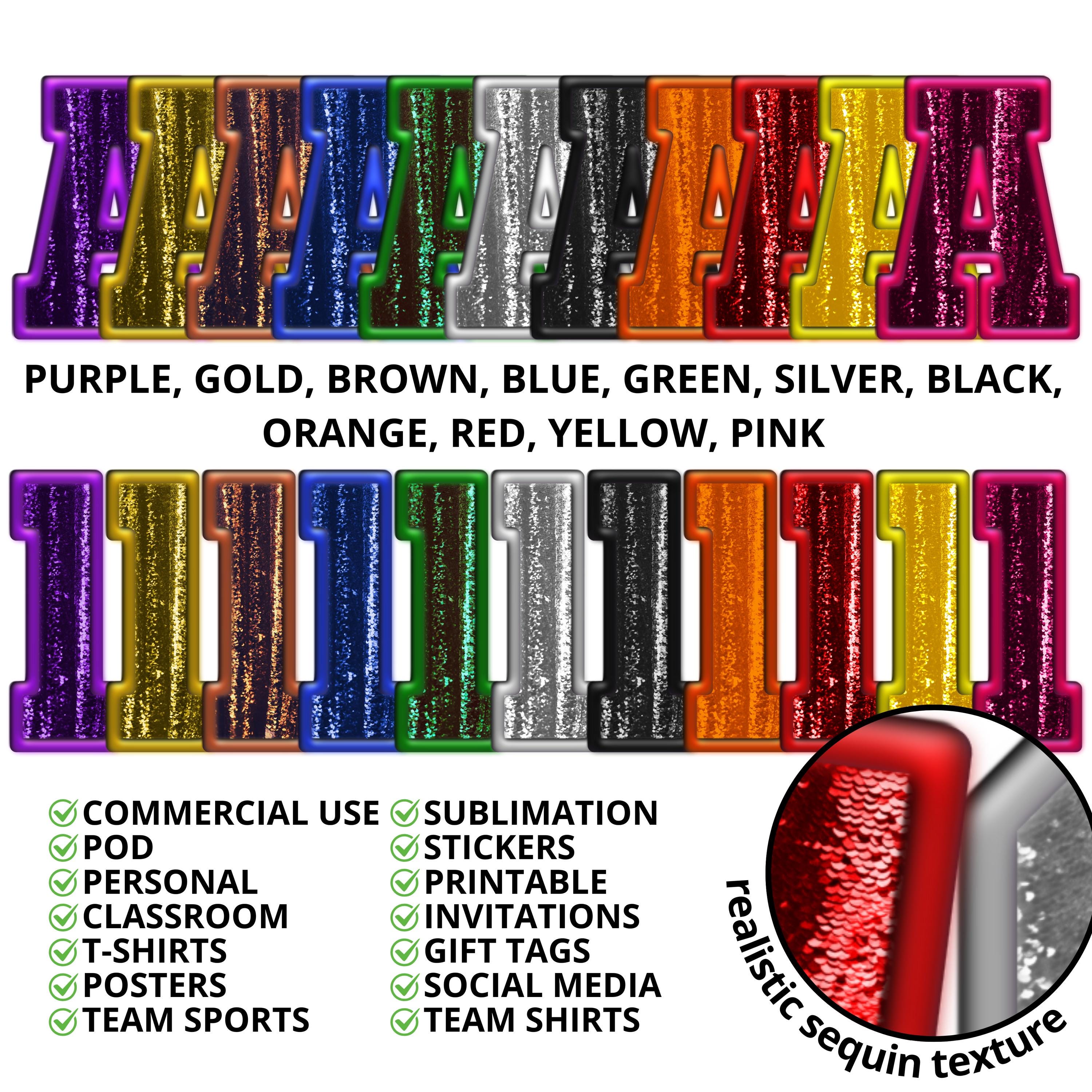 Rainbow Glitter Alphabet PNG Bundle - Clipart Letters Numbers - Sequin ...
